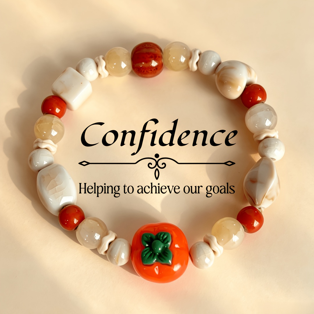 Persimmon Good Fortune Men's Stretch-Woven Bracelet, Unique